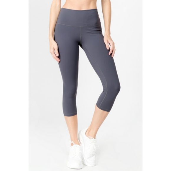 High Waist Leggings Workout Gym Yoga Fitness Capri - Picture 2 of 6
